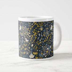 Abstract vintage pattern large coffee mug