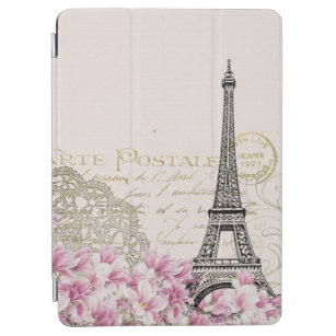 Abstract Vintage Romantic Paris Eiffel Tower Art iPad Air Cover