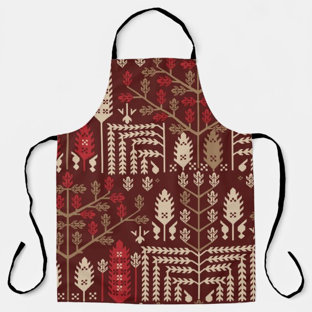 abstract vintage seamless graphical repeat pattern apron (Front)