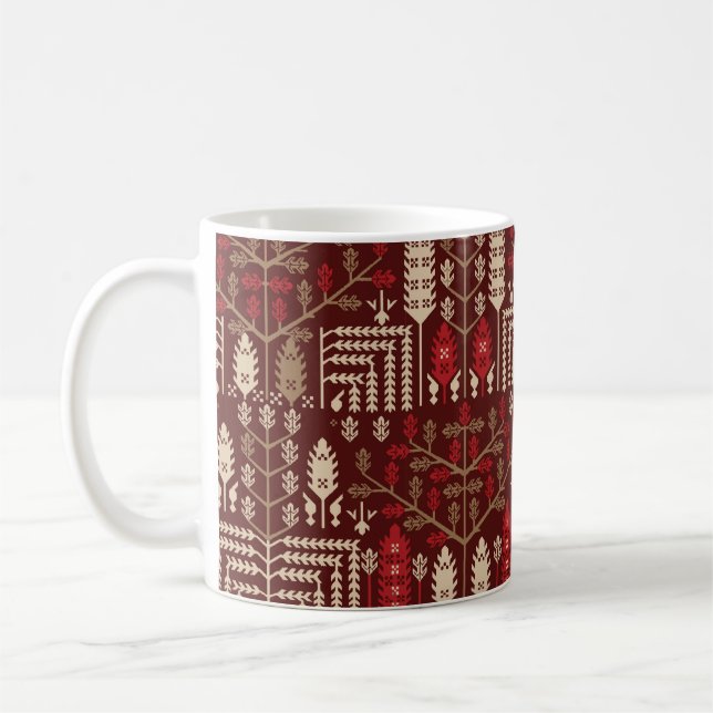 abstract vintage seamless graphical repeat pattern coffee mug (Left)