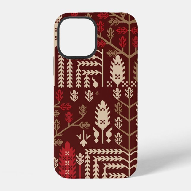 abstract vintage seamless graphical repeat pattern iPhone case (Back)