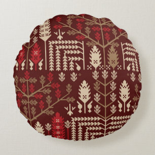 abstract vintage seamless graphical repeat pattern round cushion