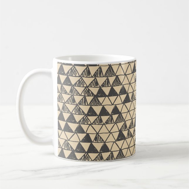 Abstract Vintage Triangle Pattern. Coffee Mug (Left)