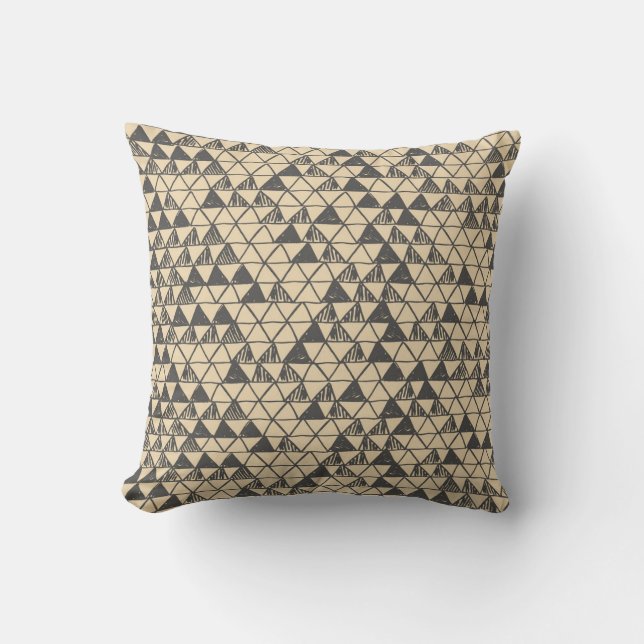 Abstract Vintage Triangle Pattern. Cushion (Front)