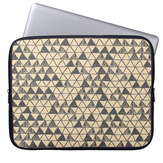 Abstract Vintage Triangle Pattern. Laptop Sleeve (Front)