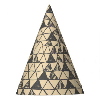 Abstract Vintage Triangle Pattern. Party Hat