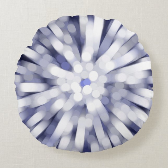 abstract violet background. fractal explosion star round cushion (Front)