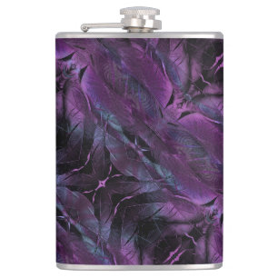 Abstract Violet Purple Black Blue Design Hip Flask