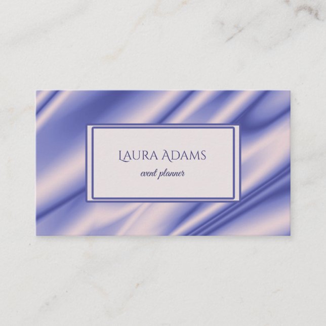 Abstract violet silk waves texture. business card (Front)
