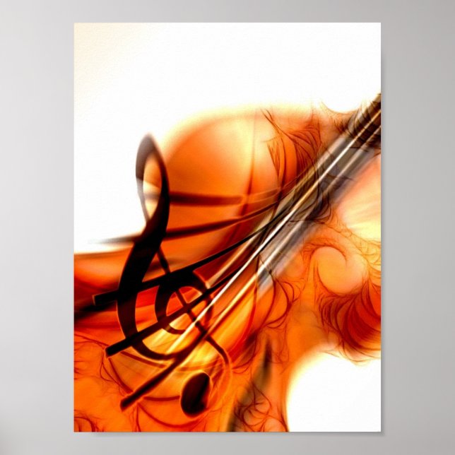 Abstract Violin Art Poster (Front)