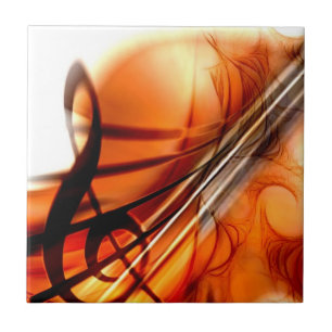 Abstract Violin Art Tile