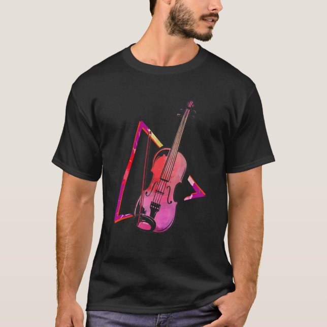 Abstract Violin Fiddle Orchestra Violinist T-Shirt (Front)