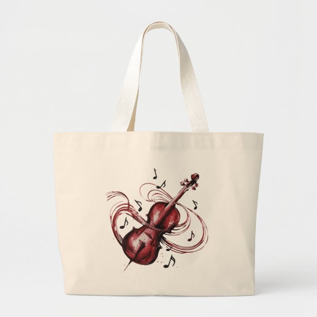 abstract violin large tote bag (Front)