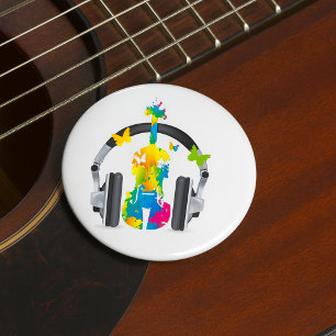 Abstract Violin Music 7.5 Cm Round Badge