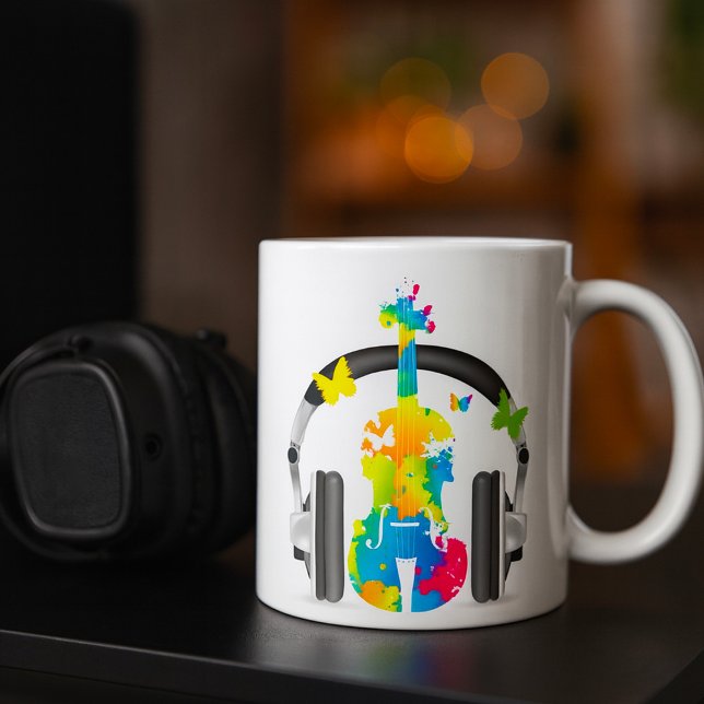 Abstract Violin Music Coffee Mug (Creator Uploaded)