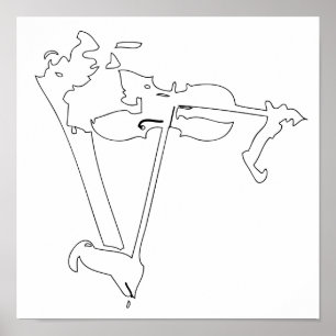 Abstract Violinist Poster