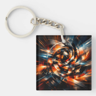 Abstract Vision of Motion & Mind Key Ring