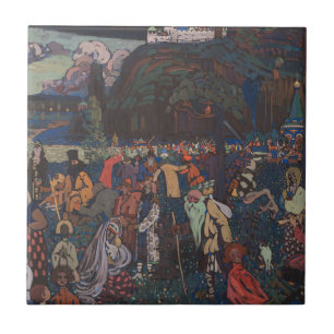 Abstract Vitalit, Wassily Kandinsky Colourful Life Ceramic Tile