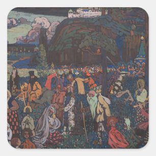 Abstract Vitalit, Wassily Kandinsky Colourful Life Square Sticker