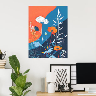 Abstract Vivid Blooms Poster