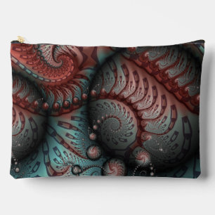 Abstract Vivid Fantasy Fractal Art Brown Blue Accessory Pouch