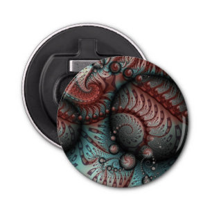 Abstract Vivid Fantasy Fractal Art Brown Blue Bottle Opener