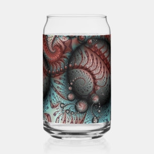 Abstract Vivid Fantasy Fractal Art Brown Blue Can Glass