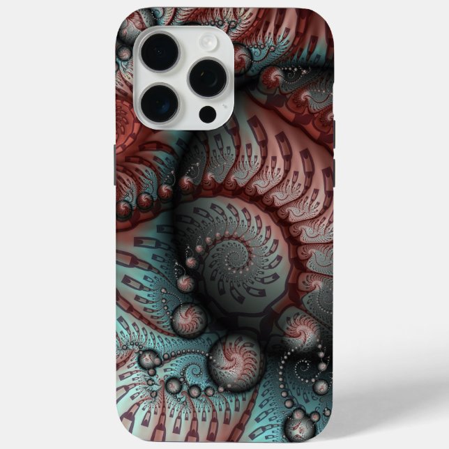 Abstract Vivid Fantasy Fractal Art Brown Blue Case-Mate iPhone Case (Back)