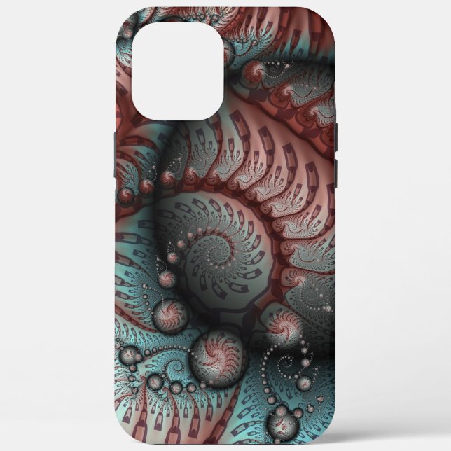 Abstract Vivid Fantasy Fractal Art Brown Blue Case-Mate iPhone Case (Back)