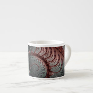 Abstract Vivid Fantasy Fractal Art Brown Blue Espresso Cup