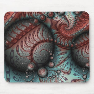 Abstract Vivid Fantasy Fractal Art Brown Blue Mouse Pad