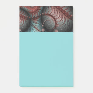 Abstract Vivid Fantasy Fractal Art Brown Blue Post-it Notes
