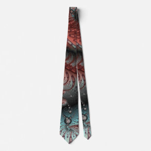 Abstract Vivid Fantasy Fractal Art Brown Blue Tie