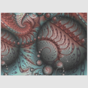 Abstract Vivid Fantasy Fractal Art Brown Blue Tissue Paper