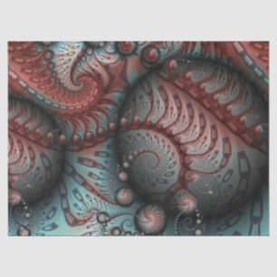 Abstract Vivid Fantasy Fractal Art Brown Blue Tissue Paper