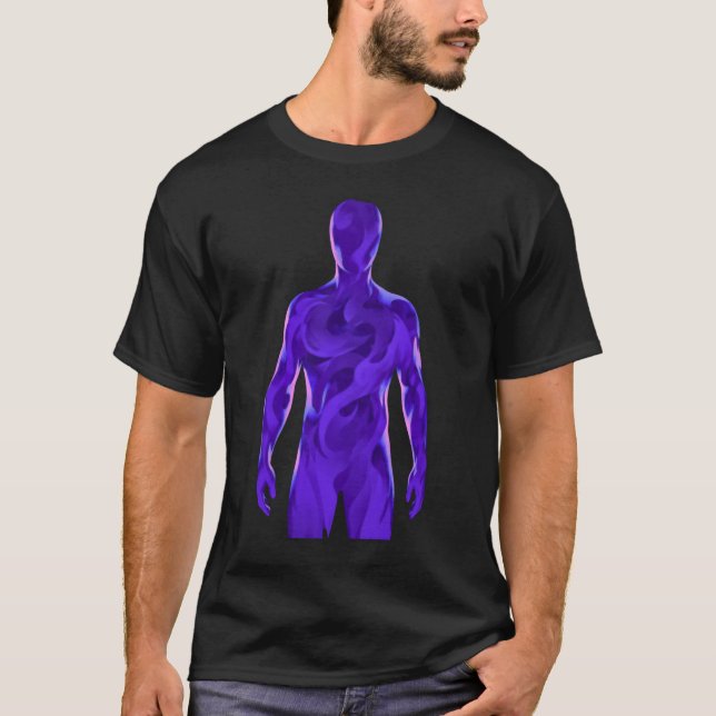 Abstract Void Human Dark Aesthetic T-Shirt – Purpl (Front)