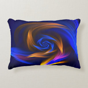 Abstract Vortex Shape Blue Orange Decorative Cushion