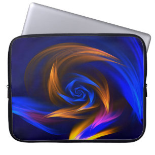 Abstract Vortex Shape Blue Orange Laptop Sleeve