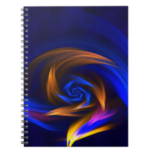 Abstract Vortex Shape Blue Orange Notebook