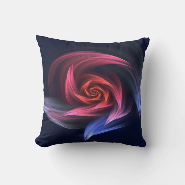 Abstract Vortex Shape Red And Blue Cushion (Front)