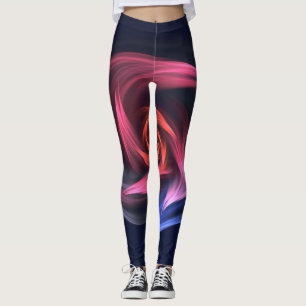 Abstract Vortex Shape Red And Blue Leggings