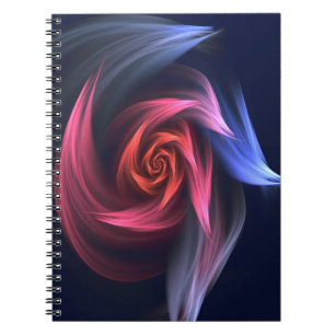 Abstract Vortex Shape Red And Blue Notebook