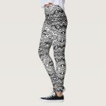Abstract Waavy Black White Leggings Choose Colours<br><div class="desc">Custom Colours Leggings with Abstract Wrapped Wavy Striped Black and White Colours - or Choose / add your favourite background colours - Resize and move or remove and add elements / text with Customisation tool ! Design by MIGNED. Please see my other projects / designs. You can also transfer my...</div>
