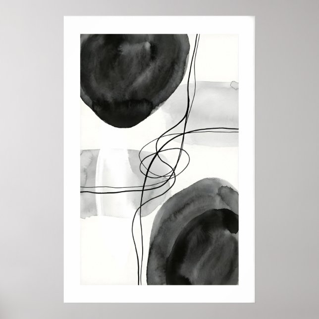 Abstract Wall Art Print Graphite Circles and Fine (Front)