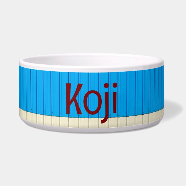 Abstract Wall Pet Bowl with KOJI Text (Front)