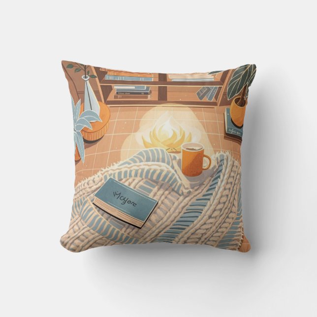 Abstract warm cosy Boho style Cushion (Front)