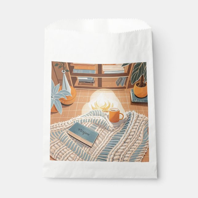 Abstract warm cosy Boho style Favour Bag (Front)