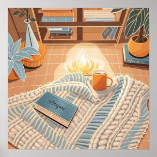 Abstract warm cosy Boho style Poster