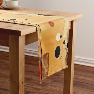 Abstract Warm Minimalist rustic Layers Short Table Runner