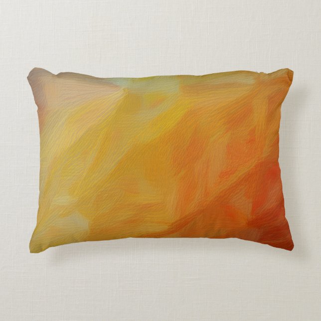 Abstract Warmth: Impressionist Mosaic Decorative Cushion (Front)